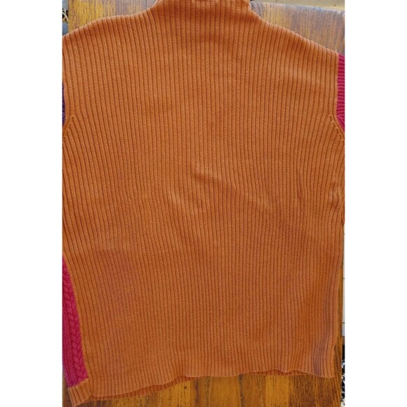 lagenlook Theo Miles sweater 3x Color Block Cable Knit Mix 32" Length - Picture 8 of 8